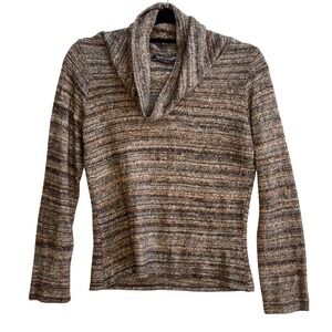 American City Wear Striped Cowl Neck Long Sleeve Sweater Top Women Small